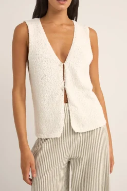Rhythm Fashion Tops*Adele Longline Knit Vest White