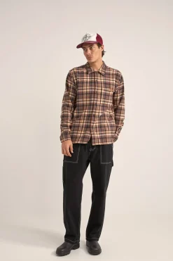 Rhythm Woven Shirts*Albert Check LS Shirt Almond