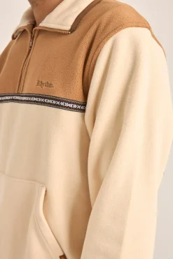 Rhythm Fleece*Alder Half Zip Pull Over Latte
