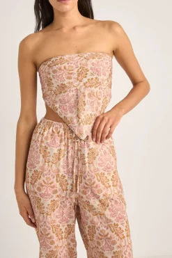 Rhythm Fashion Tops*Amelia Scarf Top Rose