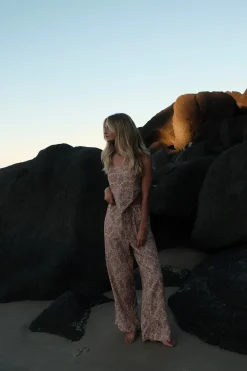 Rhythm Fashion Tops*Amelia Scarf Top Rose