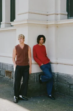 Rhythm Fleece*Assembly Fisherman Knit Vest Brown