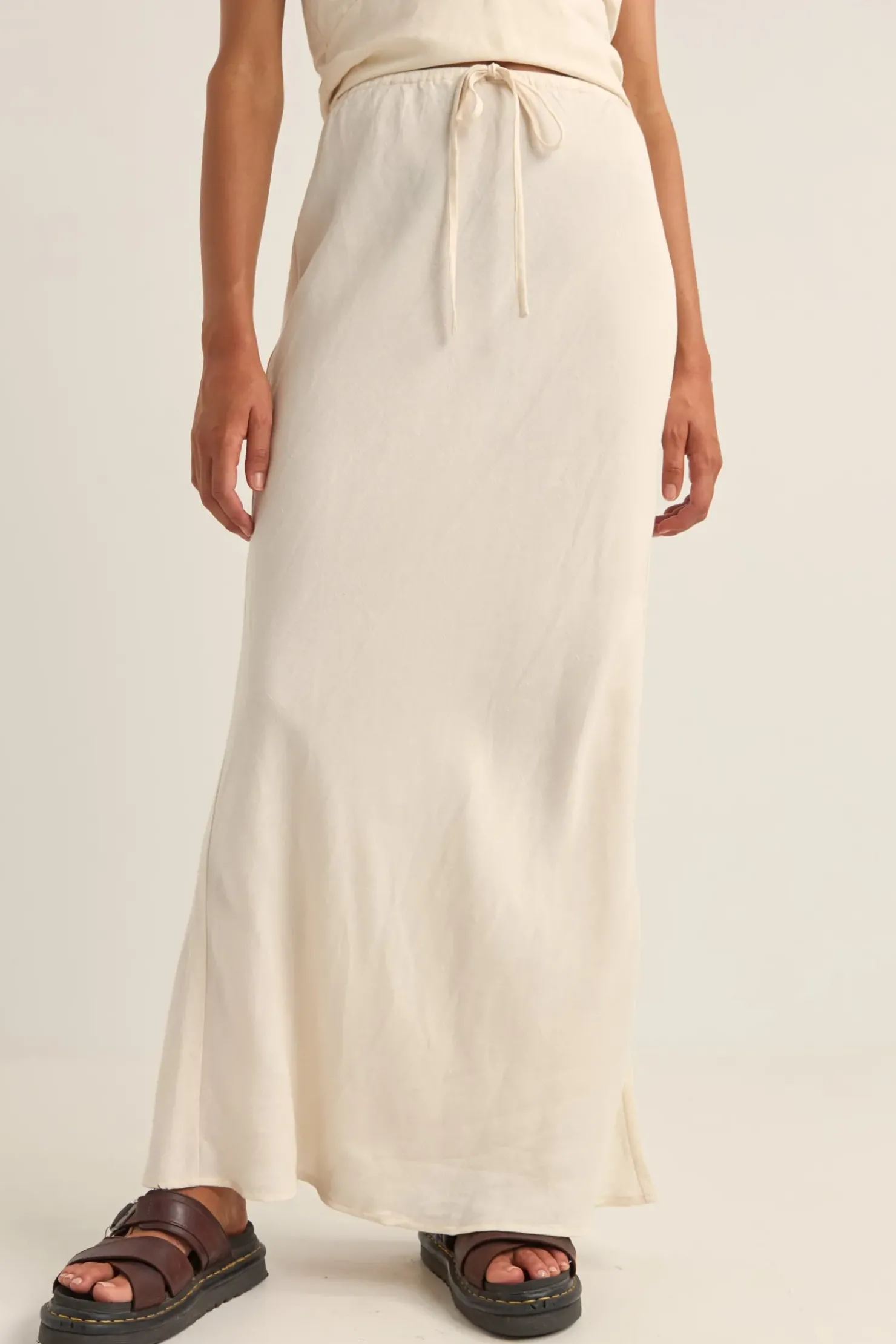 Rhythm Skirts*Bias Cut Maxi Skirt Cream