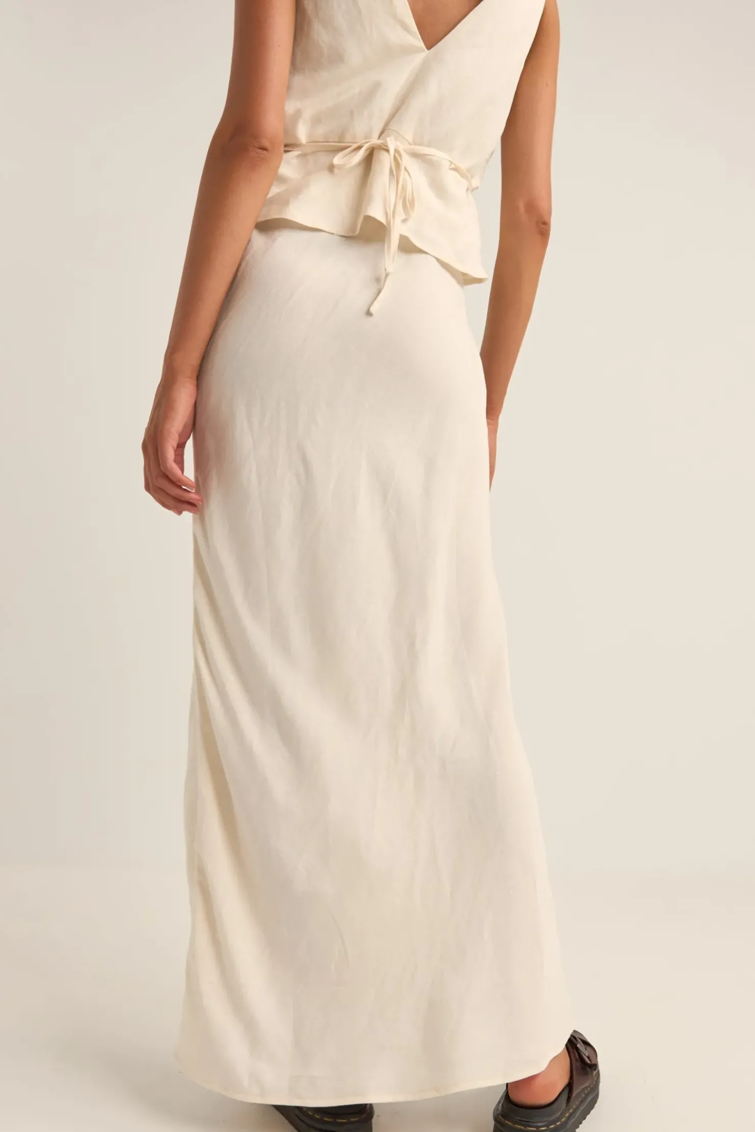 Rhythm Skirts*Bias Cut Maxi Skirt Cream