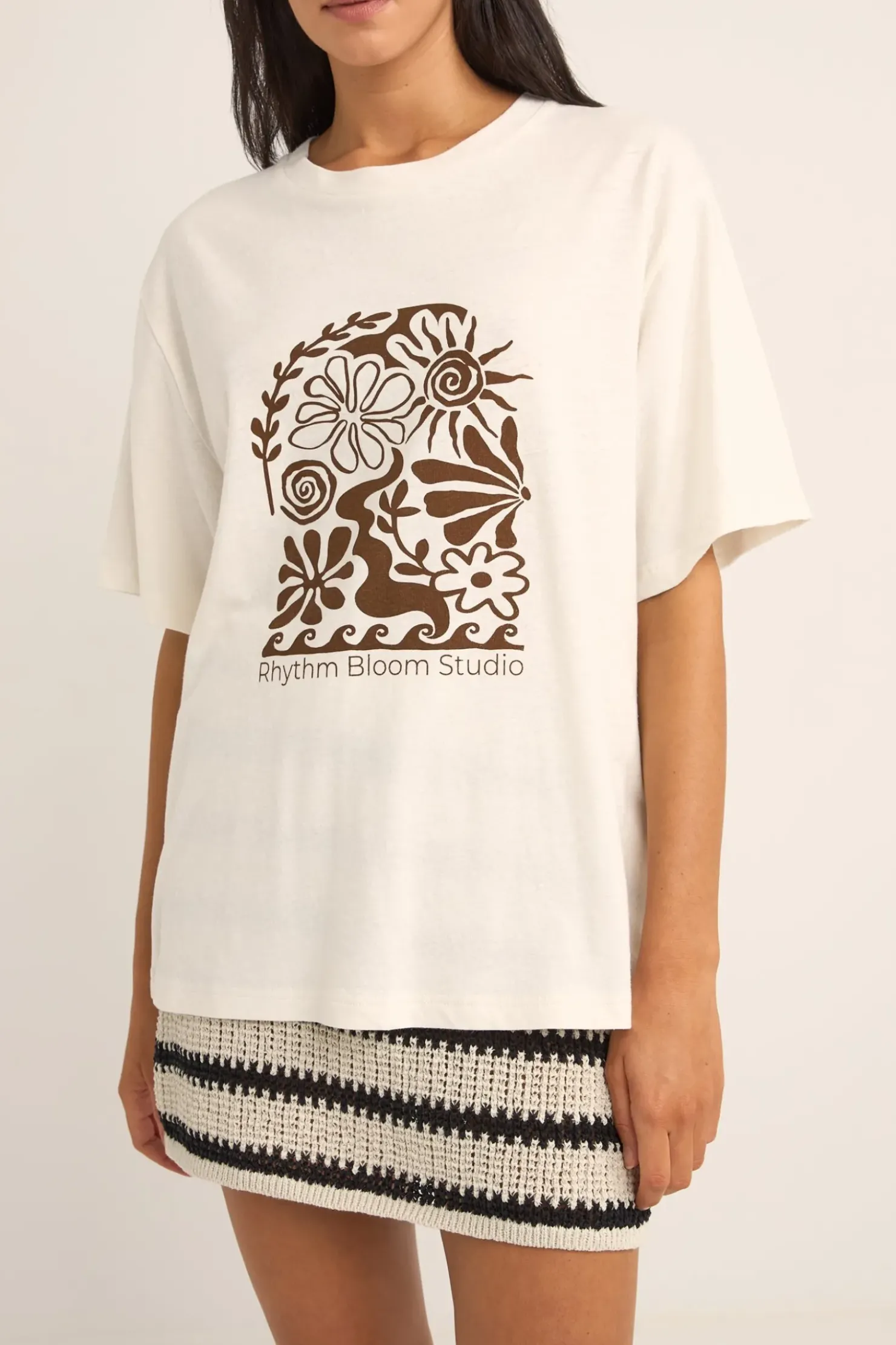 Rhythm T-shirts*Bloom Studio Oversized T-Shirt Vintage White VintageWhite
