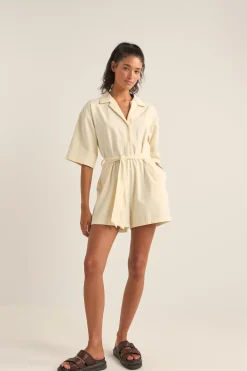 Rhythm Playsuits*Boiler Playsuit Cream