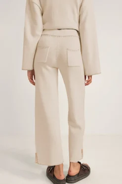 Rhythm Pants*Bondi Knit Straight Leg Pant Natural