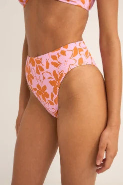 Rhythm Swim Bottoms*Bora Bora Floral Hi Waist Pant Pink
