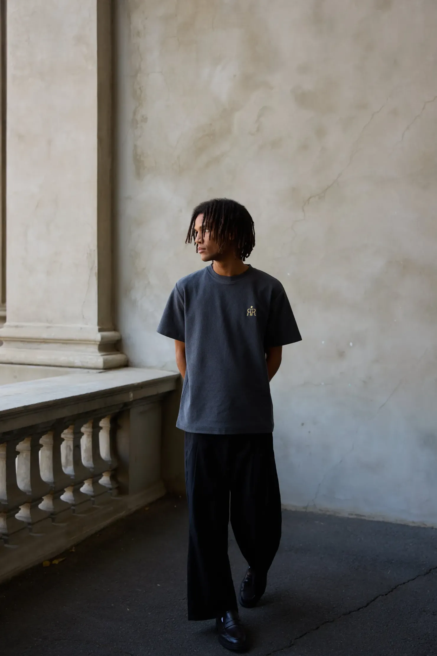 Rhythm T-shirts*Breakers Terry Vintage Ss T-Shirt Stone Blue StoneBlue