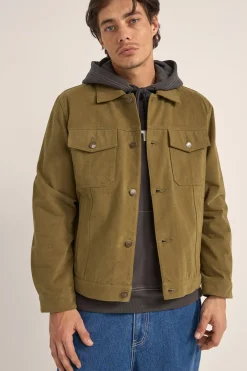 Rhythm Jackets*Brushed Twill Trucker Olive