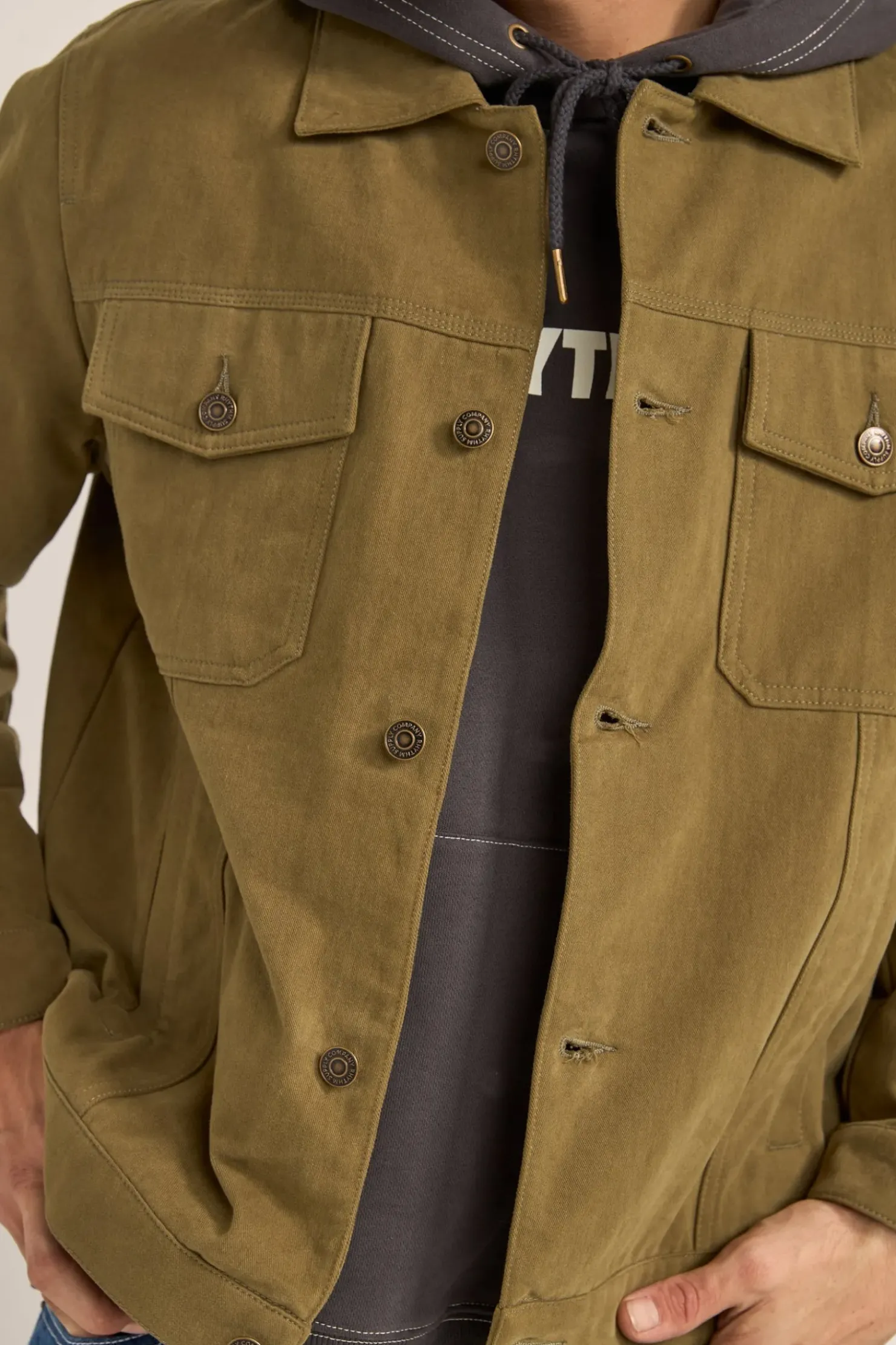 Rhythm Jackets*Brushed Twill Trucker Olive