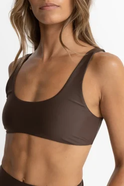 Rhythm Swim Tops*Classic Crop Top Chocolate