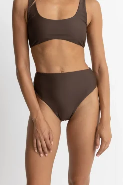 Rhythm Swim Bottoms*Classic Hi Waist Pant Chocolate