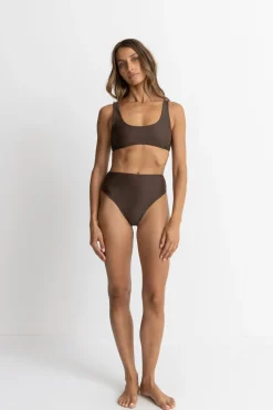 Rhythm Swim Bottoms*Classic Hi Waist Pant Chocolate