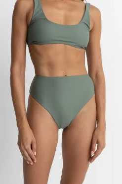Rhythm Swim Bottoms*Classic Hi Waist Pant Olive