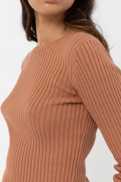 Rhythm Fashion Tops*Classic Knit Long Sleeve Top Cinnamon