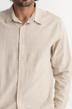 Rhythm Woven Shirts*Classic Linen Ls Shirt Sand