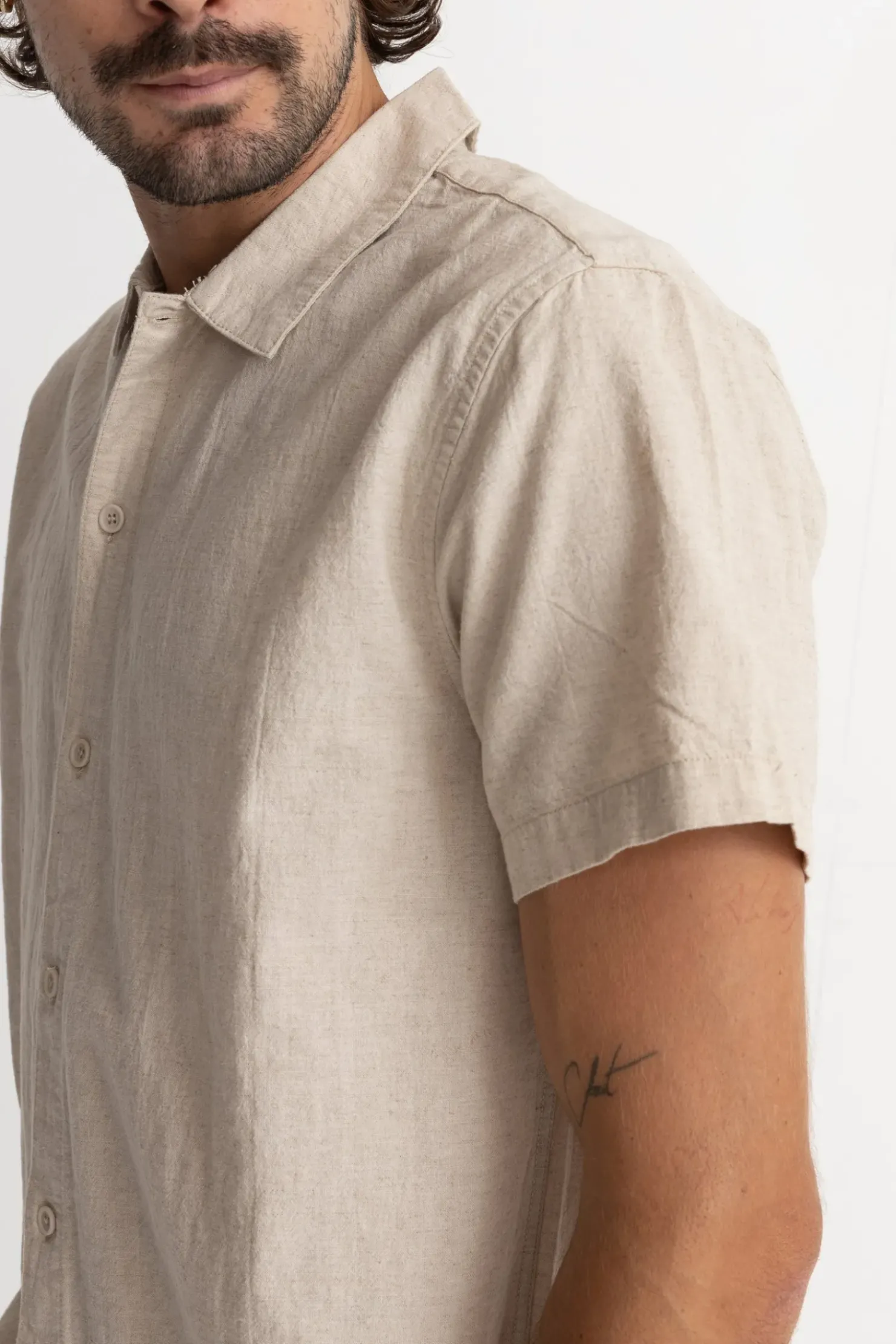 Rhythm Woven Shirts*Classic Linen Ss Shirt Sand