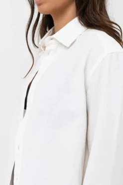 Rhythm Fashion Tops*Classic Long Sleeve Shirt White