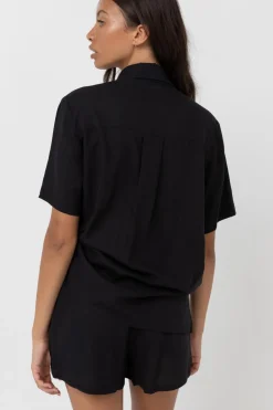 Rhythm Fashion Tops*Classic Lounge Shirt Black