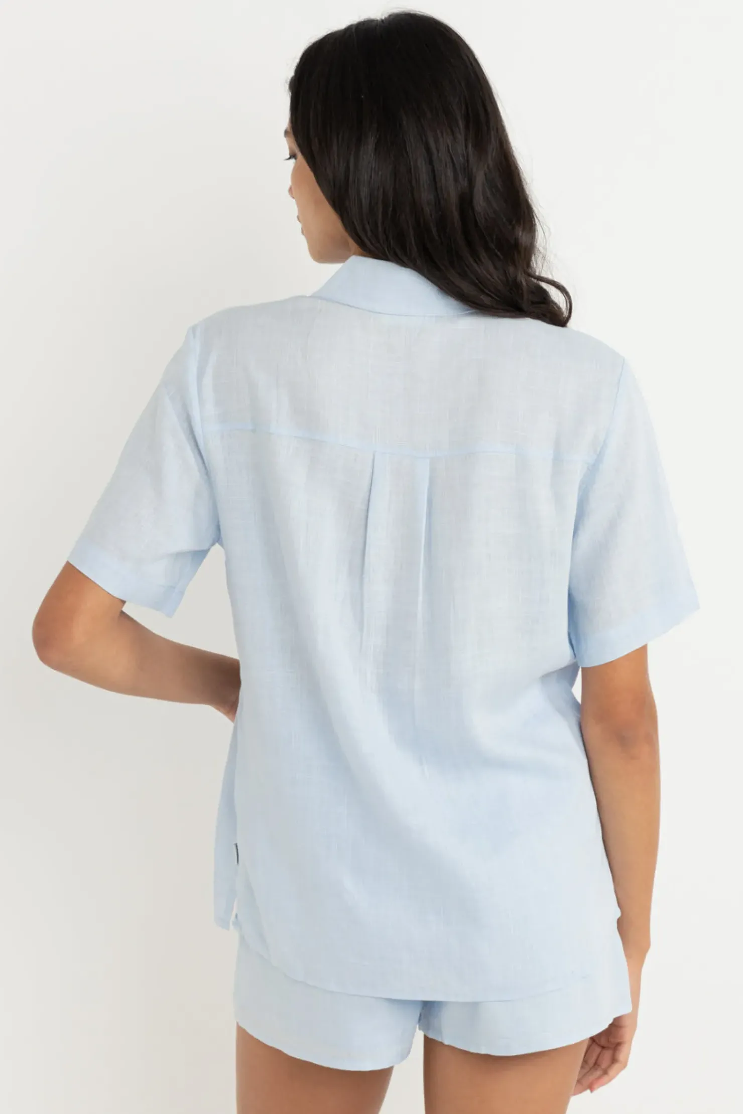 Rhythm Fashion Tops*Classic Lounge Shirt Blue