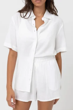 Rhythm Fashion Tops*Classic Lounge Shirt White
