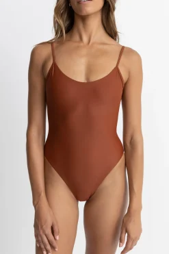 Rhythm One Piece Swim*Classic Minimal One Piece Rust