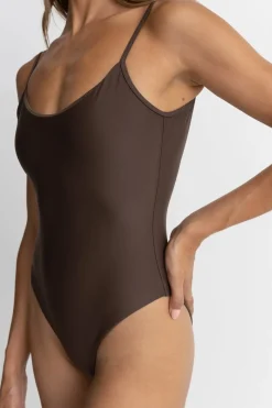 Rhythm One Piece Swim*Classic Minimal One Piece Chocolate