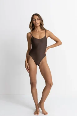 Rhythm One Piece Swim*Classic Minimal One Piece Chocolate
