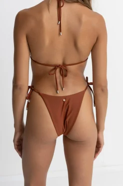 Rhythm Swim Bottoms*Classic Tie Side Hi Cut Pant Rust