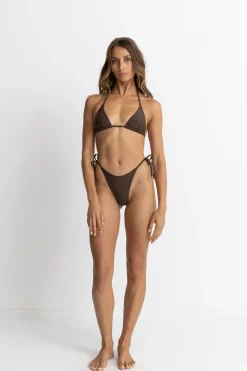 Rhythm Swim Bottoms*Classic Tie Side Hi Cut Pant Chocolate