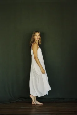 Rhythm Dresses*Classic Tiered Midi Dress White