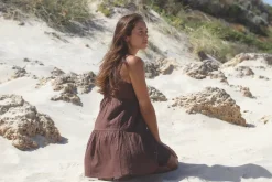 Rhythm Dresses*Classic Tiered Mini Dress Chocolate