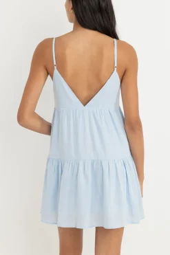 Rhythm Dresses*Classic Tiered Mini Dress Blue