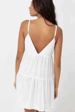 Rhythm Dresses*Classic Tiered Mini Dress White