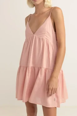 Rhythm Dresses*Classic Tiered Mini Dress Rose