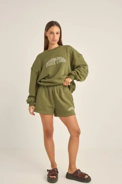 Rhythm Fleece*College Crew Neck Fleece Olive