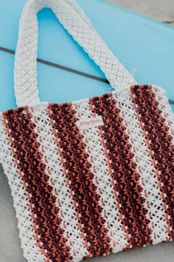 Rhythm Tote Bags|Sun & Shade*Crochet Tote Bag Natural