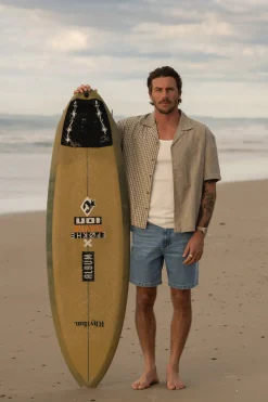 Rhythm Woven Shirts*Cross Relaxed Ss Shirt Natural Mixed Check