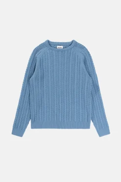 Rhythm Knits*Doheny Pointelle Crew Knit   Slate