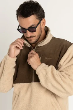 Rhythm Fleece*Dune Half Zip Pullover Tobacco