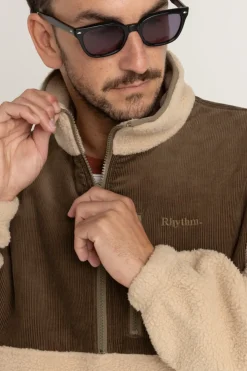 Rhythm Fleece*Dune Half Zip Pullover Tobacco