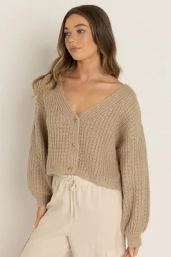 Rhythm Knits*Eadie Oversized Knit Cardigan Cream