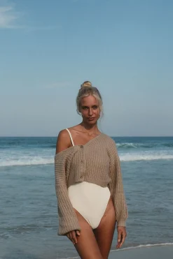 Rhythm Knits*Eadie Oversized Knit Cardigan Cream