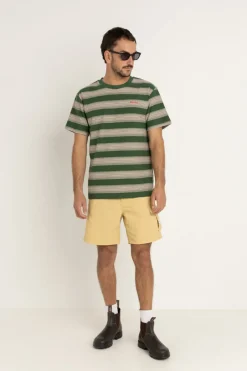 Rhythm T-shirts*Echo Stripe Ss T-Shirt Natural