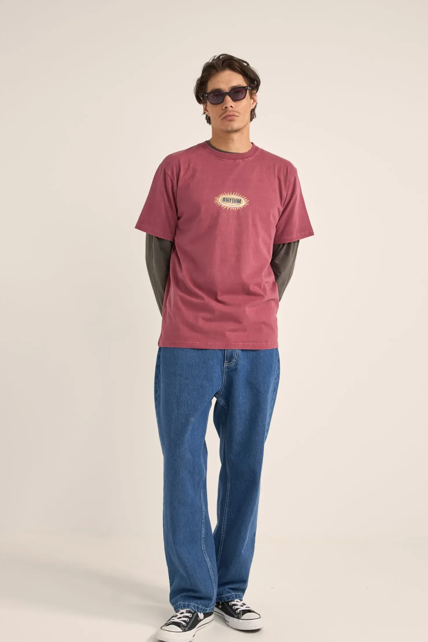 Rhythm T-shirts*Ellipse Sun SS T-Shirt Vintage Red VintageRed