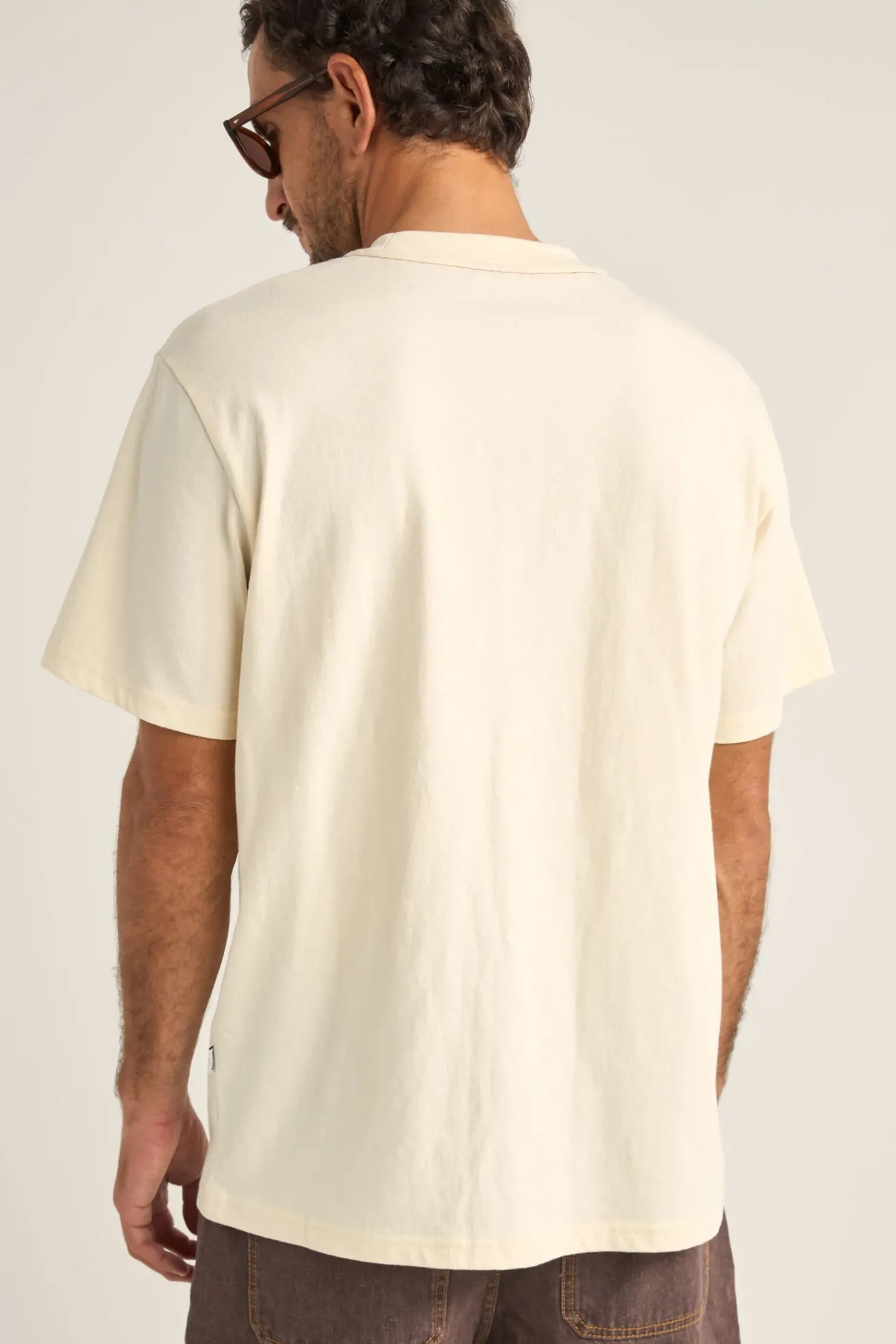 Rhythm T-shirts*Elliptic Printed Vintage Ss T-Shirt Ecru