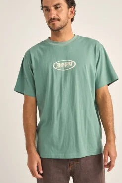 Rhythm T-shirts*Elliptic Printed Vintage Ss T-Shirt Vintage Green VintageGreen