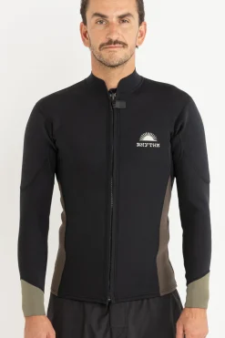 Rhythm Sun & Shade|Wetsuit Tops*Essential Front Zip Jacket Black