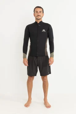 Rhythm Sun & Shade|Wetsuit Tops*Essential Front Zip Jacket Black